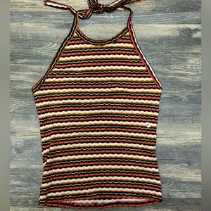 American Eagle Striped Halter Top Size Medium NWT